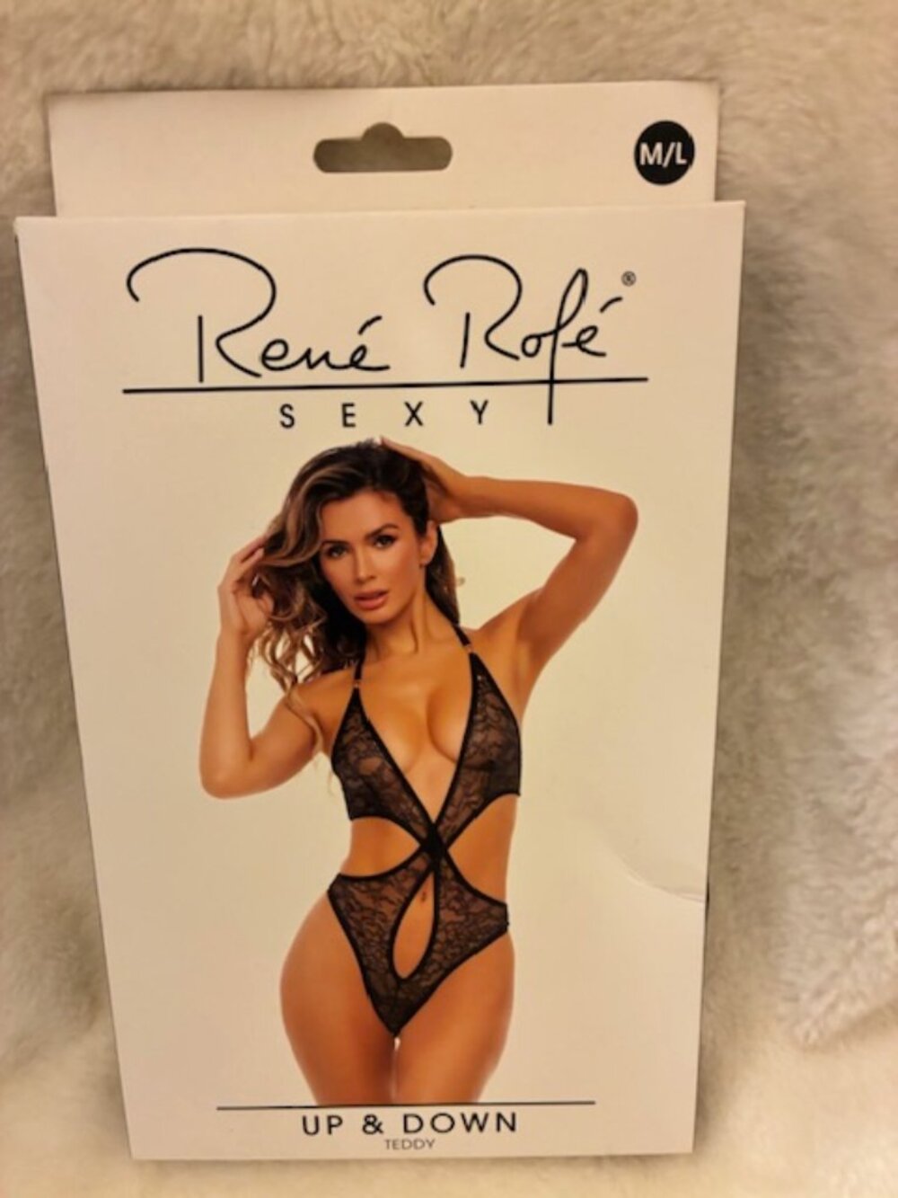 Up & Down Teddy Size M/L Black Lingerie Rene Rofe - Picture 2 of 4